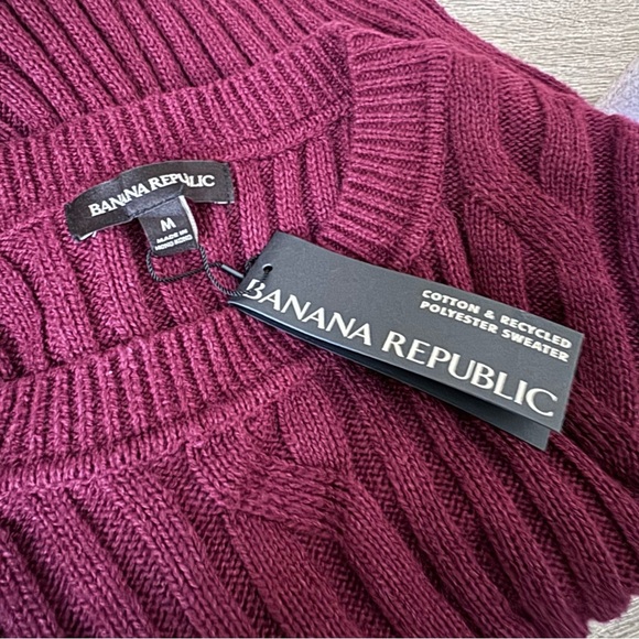 BANANA REPUBLIC | Maroon Long Sleeve Sweater NWT Size Medium - Picture 11 of 16